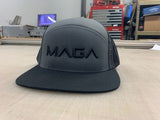 Maga Hat - Heather Grey/ Black 6 Panel Arch Snapback Hat - Pacific Headwear