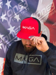 MAGA TRUMP 2020 Red/Black Flatbill Trucker Hat