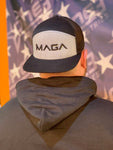 Maga Hat - Heather Grey/ Black 6 Panel Arch Snapback Hat - Pacific Headwear