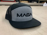 Maga Hat - Heather Grey/ Black 6 Panel Arch Snapback Hat - Pacific Headwear